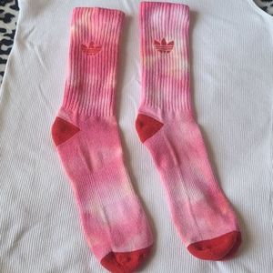 Red adidas socks Tie dye and extra pair
